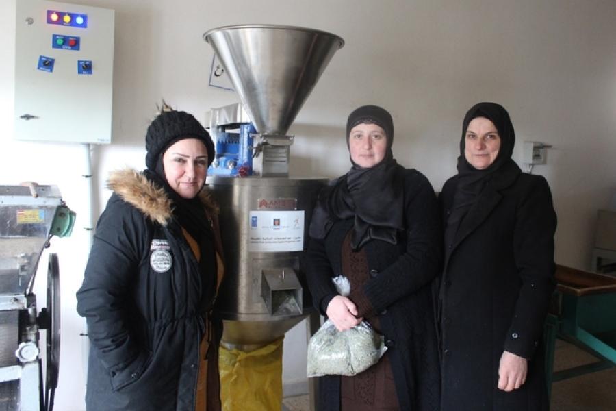 Three ladies from the Agricultural Cooperative Society for Agriculture Industry in Bent Jbeil