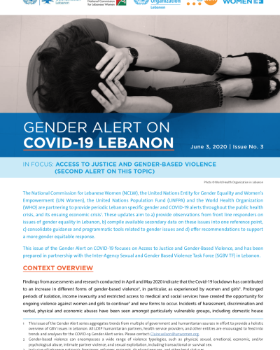 Gender Alert 3 on Covid Lebanon